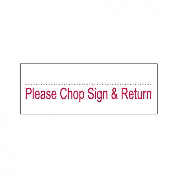Please Chop Sign & Return Stock Stamp OS-14, 38x14mm